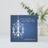 Elegant Wedding Chandelier Blue Kaart (Staand voorkant)