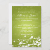 Elegant Wedding Cherry Blossom Lime Green Kaart (Achterkant)