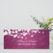 Elegant Wedding Cherry Blossom Plum Kaart (Staand voorkant)
