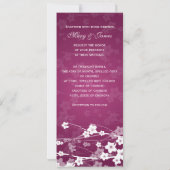 Elegant Wedding Cherry Blossom Plum Kaart (Achterkant)