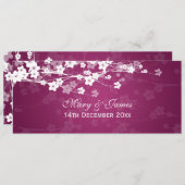 Elegant Wedding Cherry Blossom Plum Kaart (Voorkant / Achterkant)