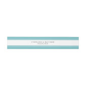 Elegant Wedding Chic Aqua Blue Green Border Uitnodigingen Wikkel (Vlak)