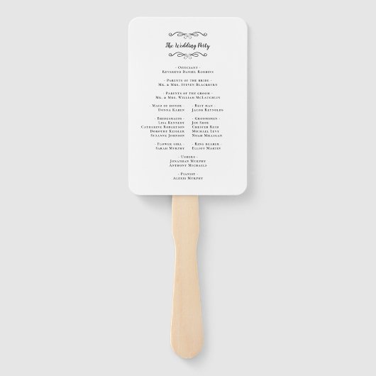 Elegant Wedding Chic Ceremony Program Black White Handwaaier (Achterkant)