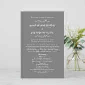 Elegant Wedding Chic Gray Modern Ceremony Programm (Staand voorkant)