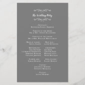 Elegant Wedding Chic Gray Modern Ceremony Programm (Achterkant)