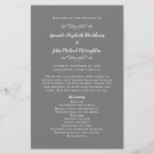 Elegant Wedding Chic Gray Modern Ceremony Programm (Voorkant)