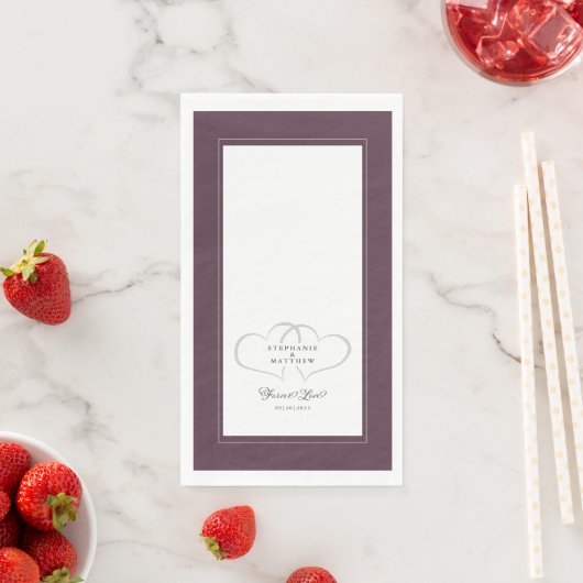 Elegant Wedding Chic Paars Hearts for ever Love Servet (Insitu)