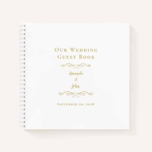 Elegant Wedding Classic Gold Budget Guest Book Notitieboek (Voorkant)