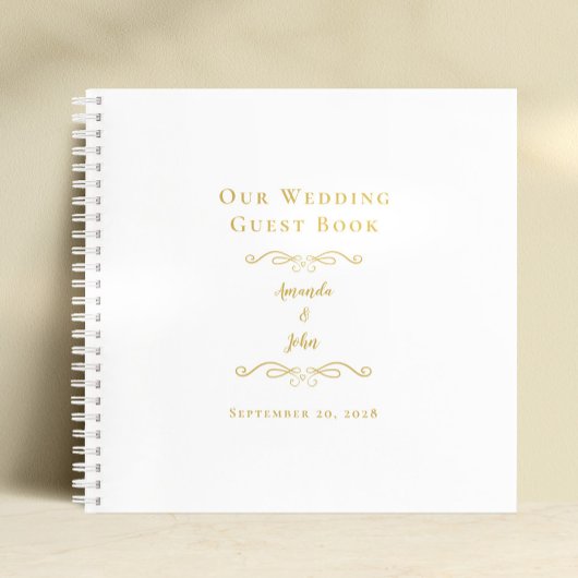 Elegant Wedding Classic Gold Budget Guest Book Notitieboek