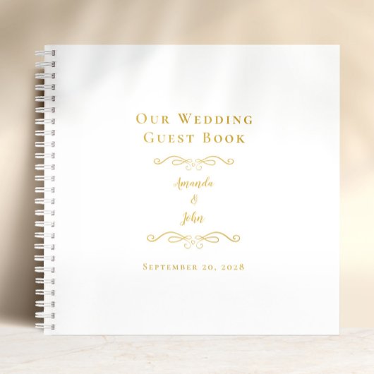 Elegant Wedding Classic Gold Budget Guest Book Notitieboek