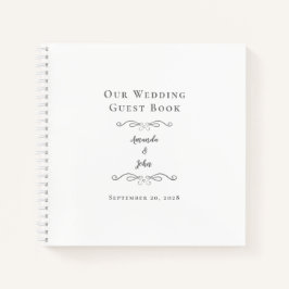 Elegant Wedding Classic Grey Budget Guest Book Notitieboek