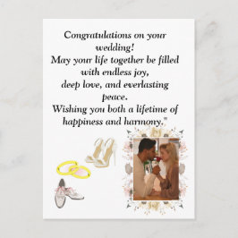 Elegant Wedding Congratulations Card | Romantic Fl Briefkaart