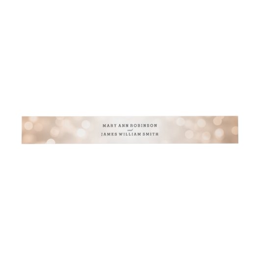 Elegant Wedding Copper Glitter Lights Uitnodigingen Wikkel (Vlak)