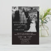 Elegant Wedding Couple Halloween Castle House Kaart (Staand voorkant)