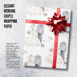 Elegant Wedding Couple Wrapping Paper Cadeaupapier<br><div class="desc">Dit inpakpapier is voorzien van een ontwerp van een elegant bruidspaar. Ideaal voor het inpakken van huwelijkscadeaus.</div>