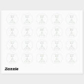 Elegant Wedding Couples Names Sage Green White Ronde Sticker (Vel)