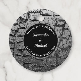 Elegant Wedding Crackled Silver Guest Dank je Bedankjes Labels