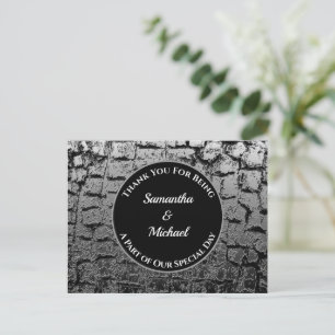 Elegant Wedding Crackled Silver Guest Dank je Briefkaart