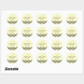 Elegant Wedding Cream Monogram Save the Date Ronde Sticker (Vel)