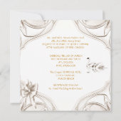 Elegant Wedding Cream White Swans Bow Kaart (Achterkant)