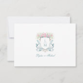 Elegant Wedding Crest w / Rozen Details Kaart (Achterkant)