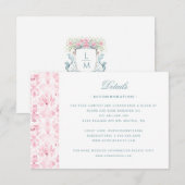 Elegant Wedding Crest w / Rozen Details Kaart (Voorkant / Achterkant)