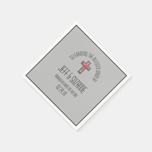 Elegant Wedding Cross Names Servet (Hoek)