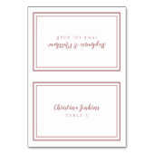 Elegant Wedding Custom Dusty Roos Guest Place Card Kaart (Voorkant)