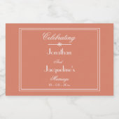Elegant Wedding Custom Names Terracotta Cute Mini Likeurfles Etiket (Enkel label)