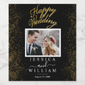 Elegant Wedding Custom Photo Wijn Etiket (Enkel label)