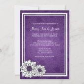 Elegant Wedding Dahlia Floral Paars Kaart (Achterkant)