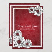 Elegant Wedding Dahlia Floral Red Kaart (Voorkant / Achterkant)