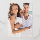 Elegant Wedding Date Foto Black and Gold Folie Uitnodiging (Achterkant)