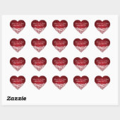 Elegant Wedding Date Star Sparkle Red Hart Sticker (Vel)