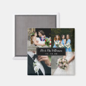 Elegant Wedding Day Foto Collage Magneet (Voorkant / Achterkant)