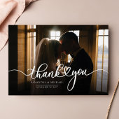Elegant Wedding Day Foto met handschrift Hartelijk Notitiekaartje