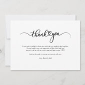 Elegant Wedding Day Fotokalligrafie Hartelijk dank Notitiekaartje (Achterkant)