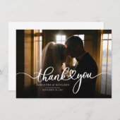 Elegant Wedding Day Fotoscript Hartelijk dank Notitiekaartje (Voorkant / Achterkant)