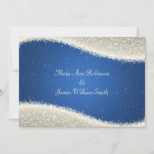 Elegant Wedding Dazzling Sparkles Blue Kaart (Voorkant)