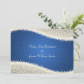 Elegant Wedding Dazzling Sparkles Blue Kaart (Staand voorkant)