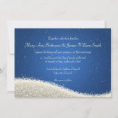 Elegant Wedding Dazzling Sparkles Blue Kaart (Achterkant)