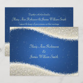 Elegant Wedding Dazzling Sparkles Blue Kaart (Voorkant / Achterkant)