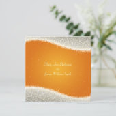 Elegant Wedding Dazzling Sparkles Oranje Kaart (Staand voorkant)
