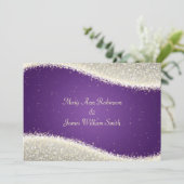 Elegant Wedding Dazzling Sparkles Paars Kaart (Staand voorkant)