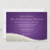 Elegant Wedding Dazzling Sparkles Paars Kaart (Achterkant)