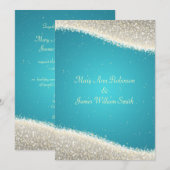 Elegant Wedding Dazzling Sparkles Turquoise Kaart (Voorkant / Achterkant)