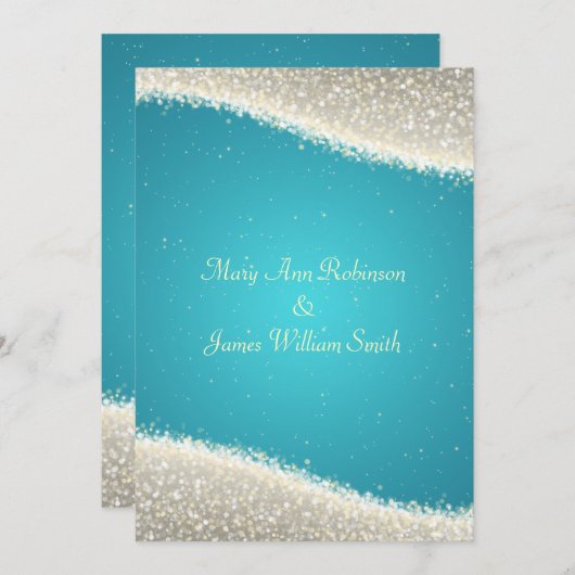 Elegant Wedding Dazzling Sparkles Turquoise Kaart (Voorkant / Achterkant)