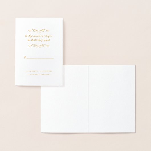 Elegant Wedding Delicate Classic minimalist Gold Folie Kaarten (Display)