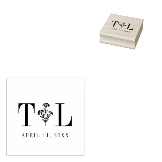 Elegant Wedding Design met wilde bloemen en Initia Rubberstempel (Gestempeld)