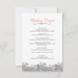 Elegant WEDDING DETAILS BEHUIZEN KAART MET Rozen